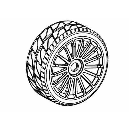 Tyre 180mm Asphalt RM + Wheel Black 17 Spoke