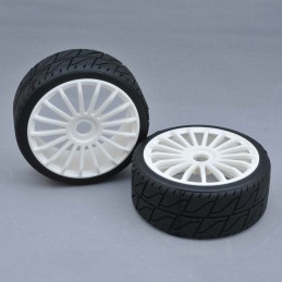 Tyre 180mm Asphalt RH + Wheel White 17 Spoke