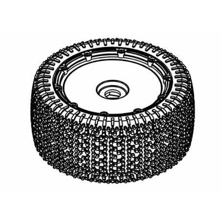 Tyre 190mm Xross-Max Bite White Spot + Black Wheel Assy