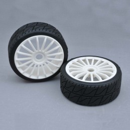 Tyre 180mm Asphalt Blue Soft + Wheel White 17 Spoke