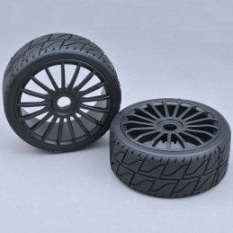 Tyre 180mm Asphalt RS + Wheel Black 17 Spoke