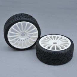 Tyre 180mm Asphalt RH + Wheel White 17 Spoke