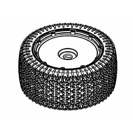 Tyre 190mm Xross-Max Bite White Spot + Black Wheel Assy