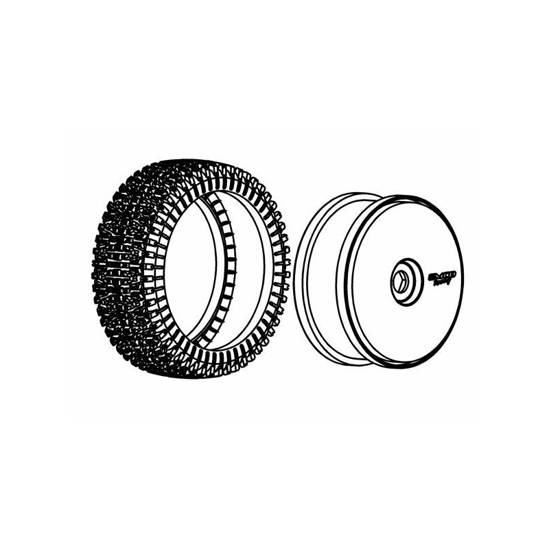 Tyre 180mm Dirt-Xross Blue Medium + Wheels